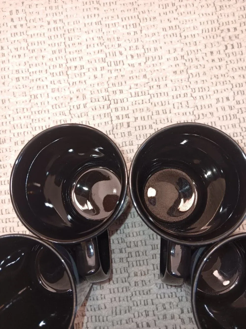 Mikasa Galleria Opus Black FK701 Calla Lily vintage lot set of 4 cappuccino mugs